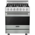 Viking - 3 Series 4.7 Cu. Ft. Self-Cleaning Freestanding Dual Fuel Convection Range - Arctic Gray