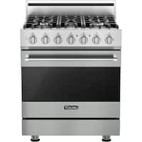 Viking - 3 Series 4.7 Cu. Ft. Freestanding Dual Fuel True Convection Range with Self-Cleaning - Arctic Gray - Front_Zoom