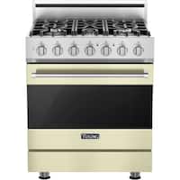 Viking - 3 Series 4.0 Cu. Ft. Freestanding Gas Convection Range with Self-Cleaning - Vanilla Cream - Front_Zoom
