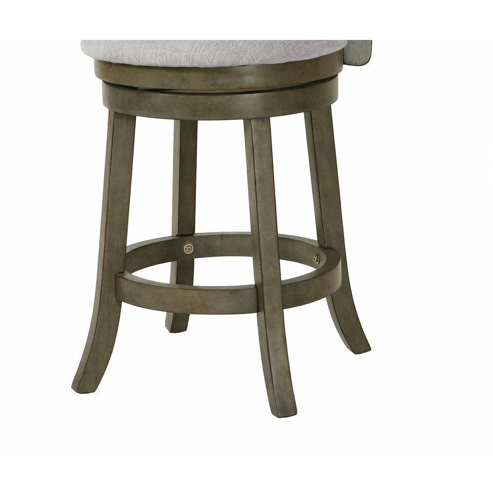 Alt View 2. New Classic Furniture - New Classic Manchester Gray Wood Swivel Counter Stool w/ Fabric Seat (Set of 2) - Grey.