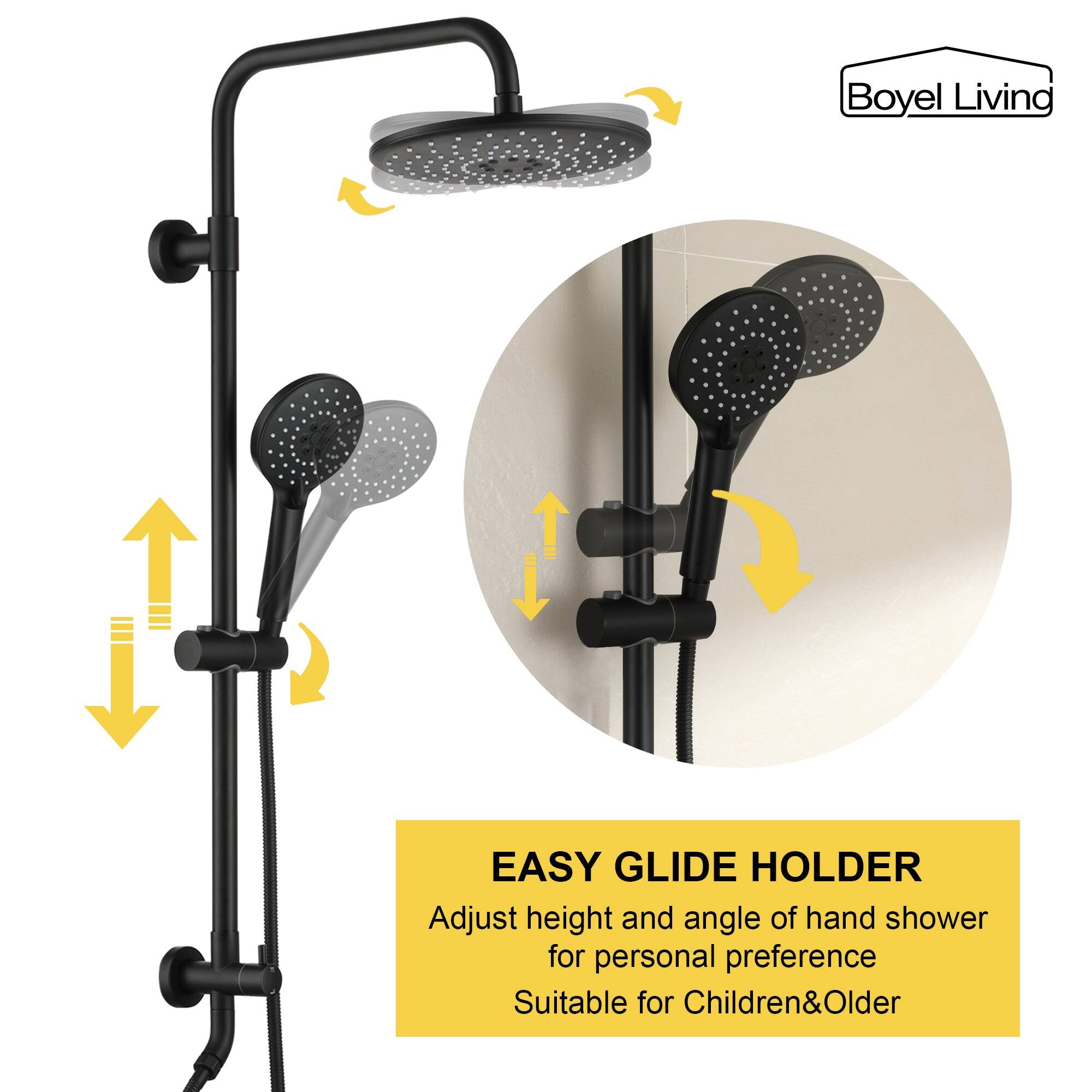 Boyel Living Easy Glide Holder Adjust height and angle of hand shower for personal preference Suitable for Children&Older