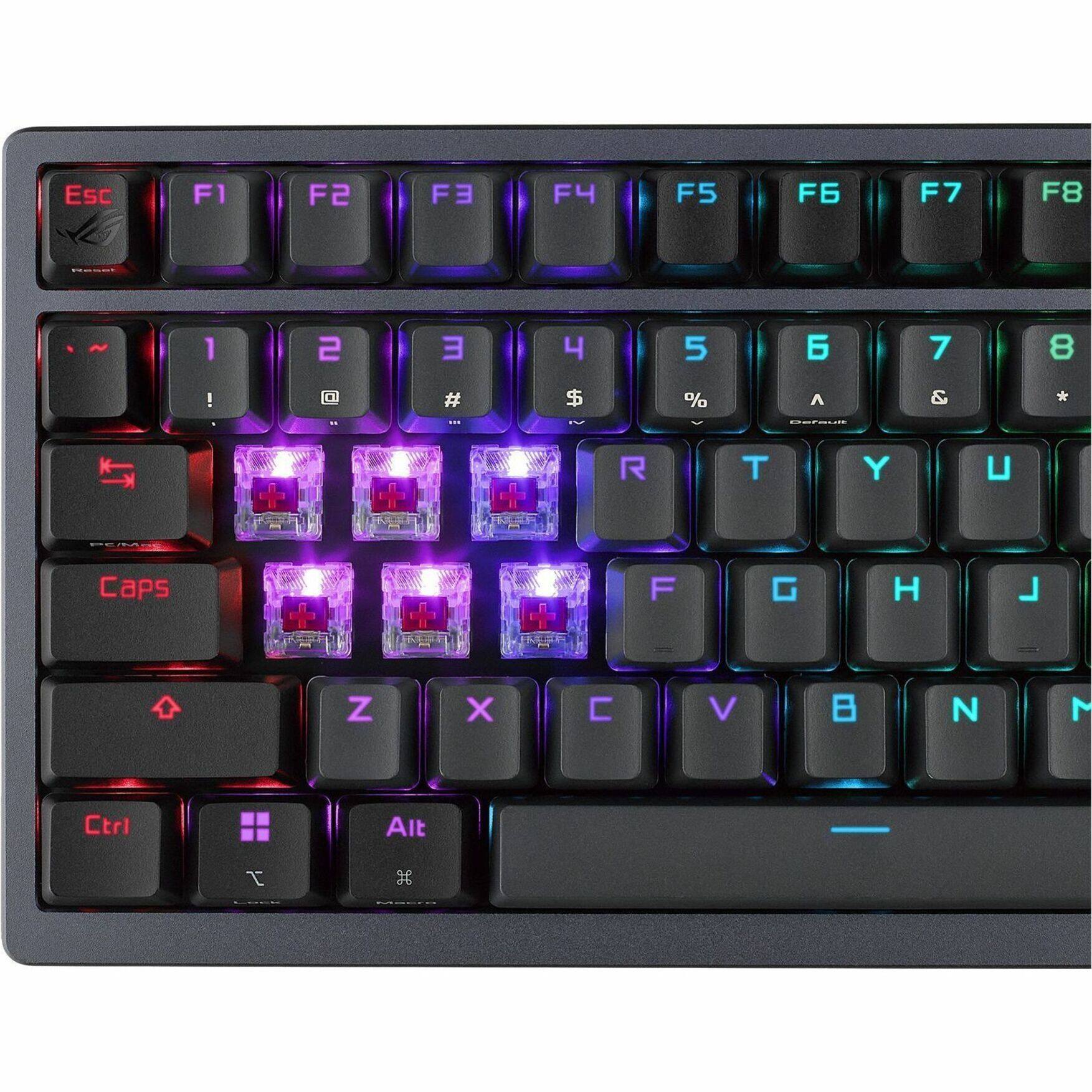 Alt View 16. ASUS - Azoth Ergonomic Bluetooth Mechanical Gaming Keyboard with OLED Display - Black.