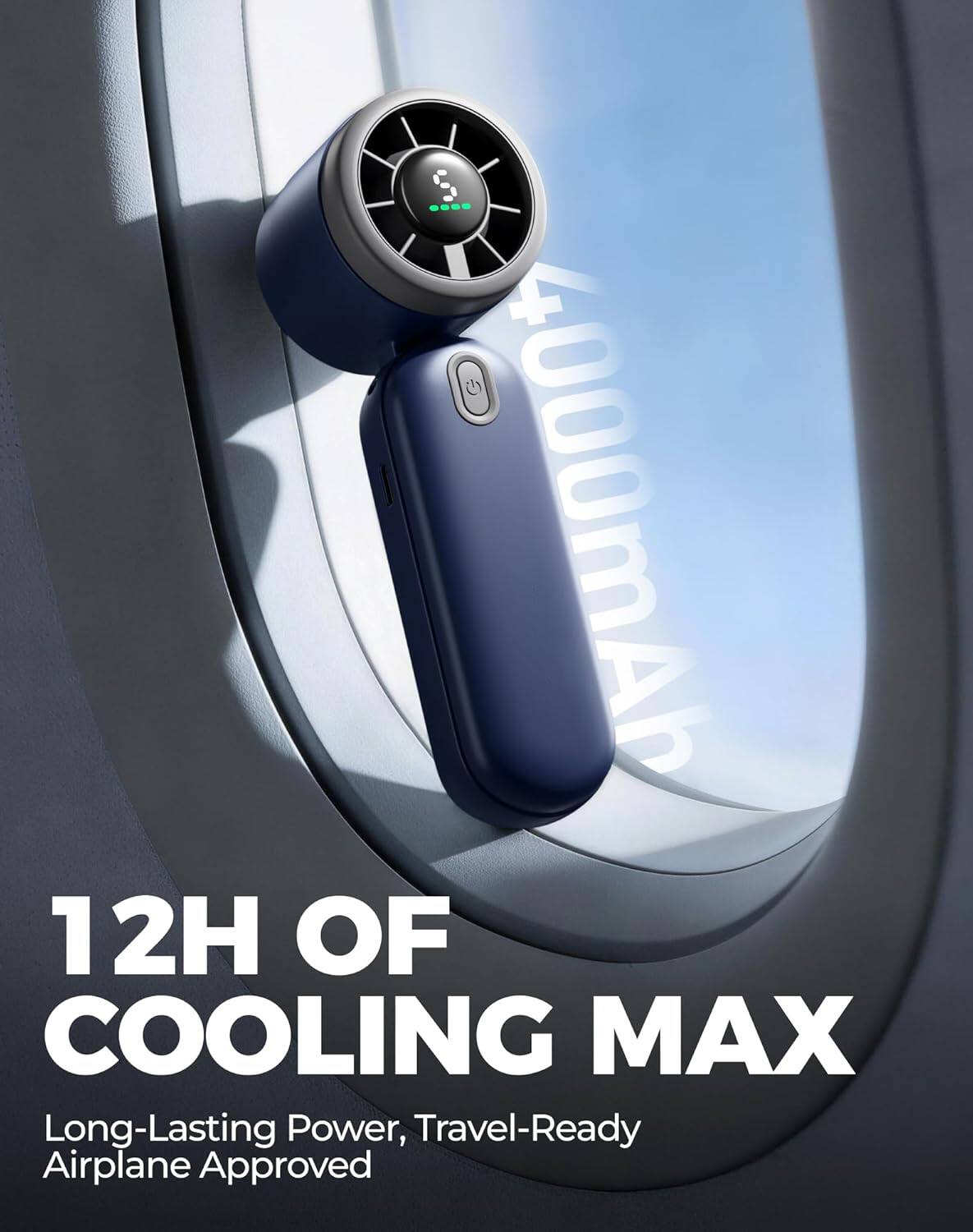 4000mAh 12H OF COOLING MAX Long-Lasting Power, Travel-Ready Airplane Approved