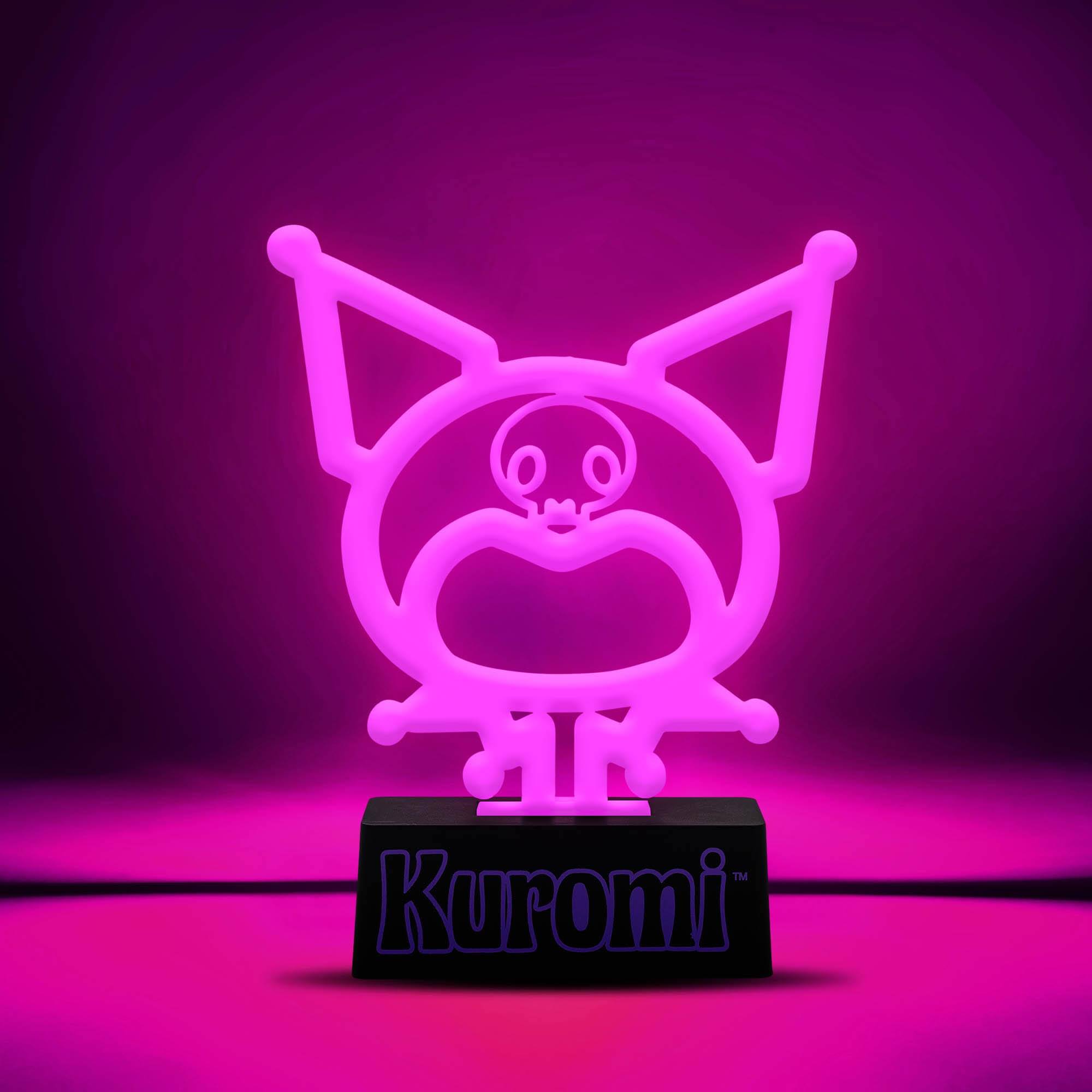 Alt View 1. Silver Buffalo - Sanrio Kuromi Silhouette 7-Inch LED Neon Mood Light - Purple.