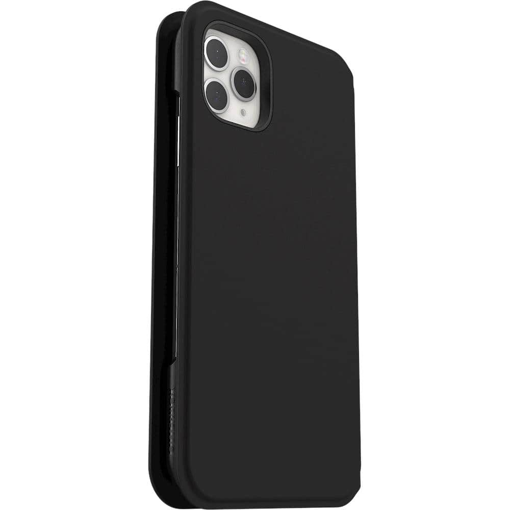 Angle View: OtterBox - Strada Series Via Folio Case for Apple® iPhone® 11 Pro Max - Black Night