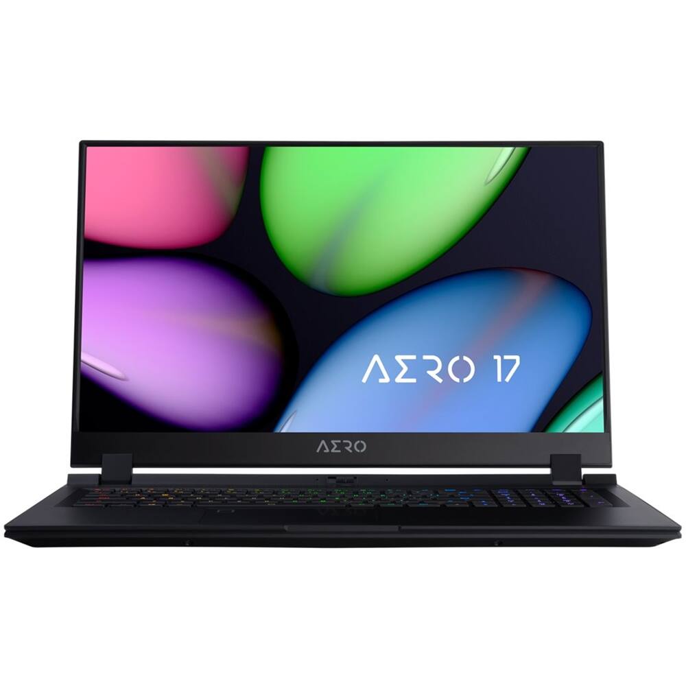 Front. GIGABYTE - AERO 17.3" 4K Ultra HD Laptop - Intel Core i7 - 32GB Memory - NVIDIA GeForce RTX 2080 - 1TB SSD - Black.