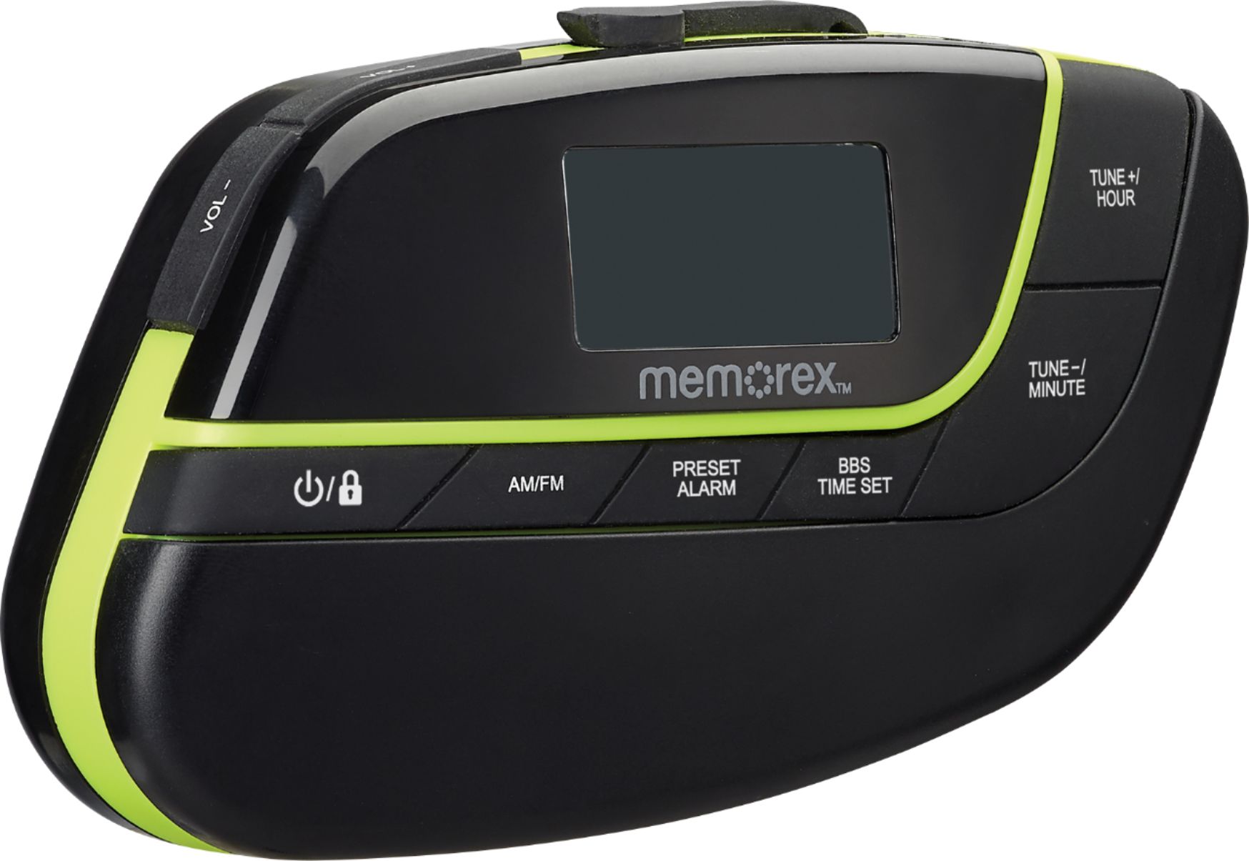 Memorex Armband Radio Black With Bright Green Trim MR700GN - Best Buy