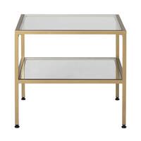 Studio Designs - Camber Square Modern Tempered Glass End Table - Clear - Front_Zoom
