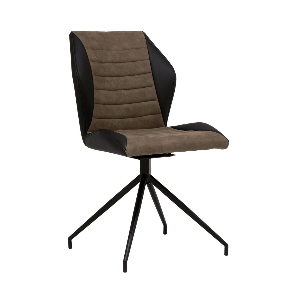 Left View: Calico Designs - 4-Pointed Star Steel Accent Chair - Black/Brown
