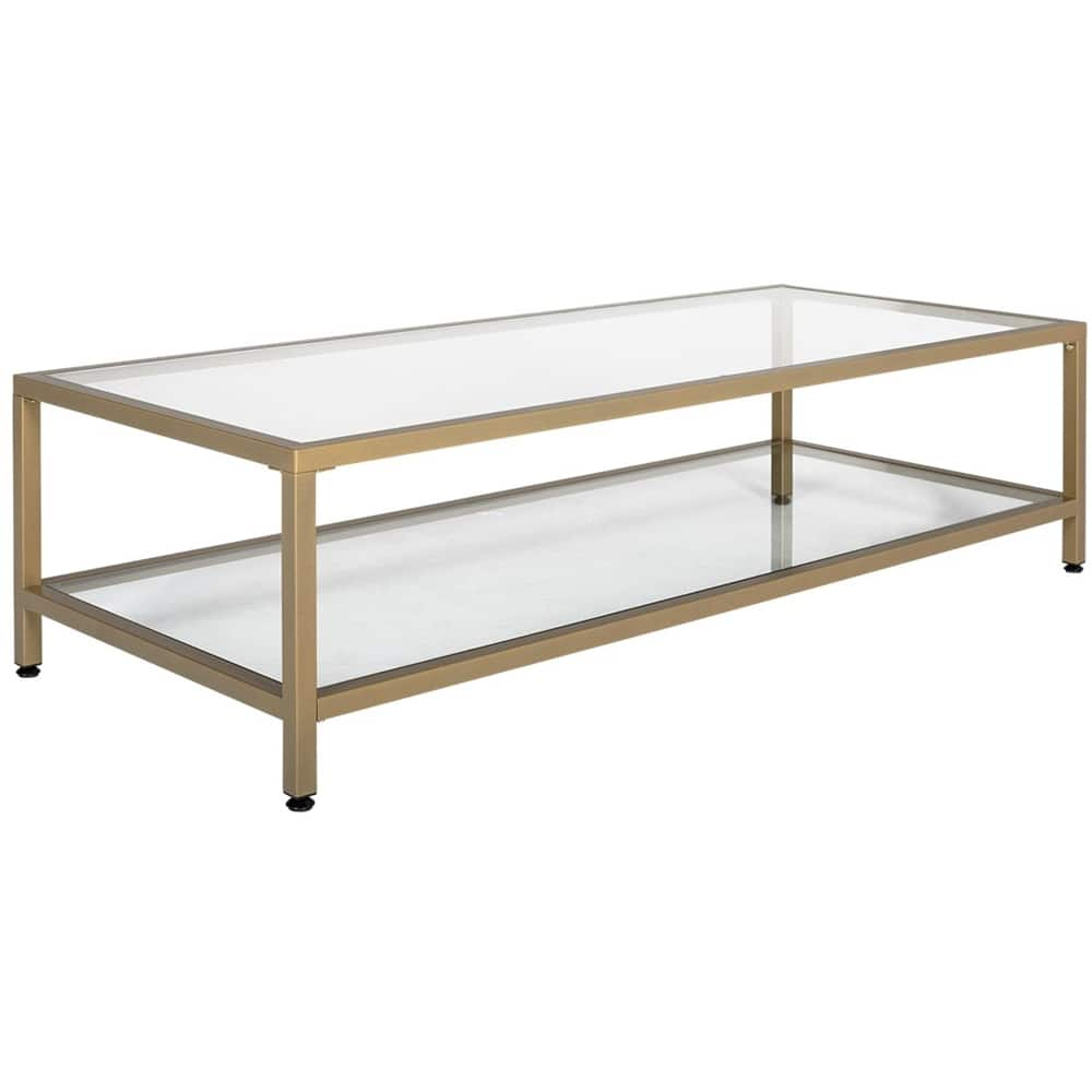 Left View: Studio Designs - Camber Rectangular Modern Tempered Glass Coffee Table - Clear