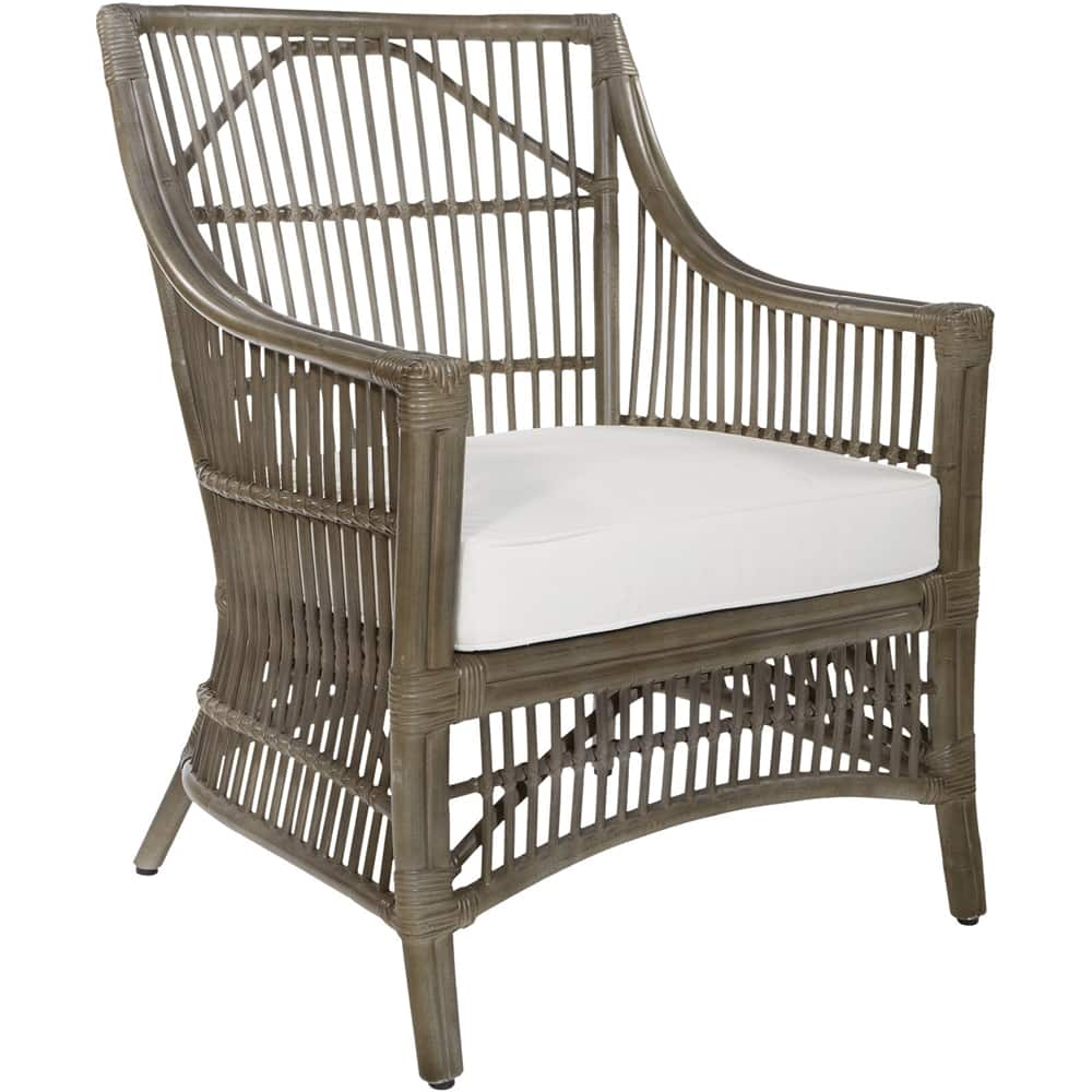 Left View: OSP Designs - Maui Tuscan Rattan Chair - Gray Wash