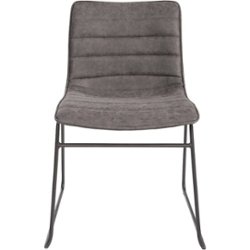 OSP Home Furnishings - Halo Metal and Faux Leather Stacking Chair Set of 2 - Charcoal - Front_Zoom