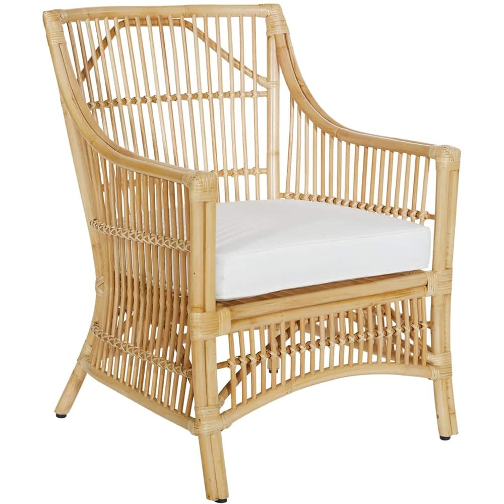 Left View: OSP Designs - Maui Tuscan Rattan Chair - Stained Natural