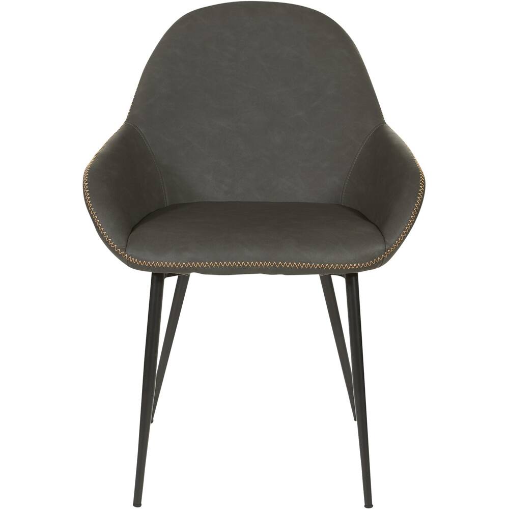 Front. OSP Home Furnishings - Mid-Century Powder-Coated Metal Chair - Smoke.