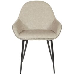 Office Star Products - Mid-Century Powder-Coated Metal Chair - Fog - Front_Zoom