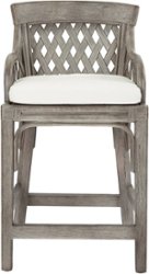 OSP Designs - Plantation Wood Counter Stool - Antique Gray - Front_Zoom