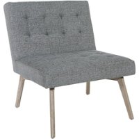 Office Star Products - Mid-Century Wood Chair - Charcoal/Gray Wash - Front_Zoom