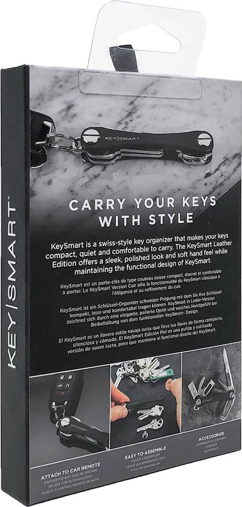 Customer Reviews: KeySmart Leather Compact Key Holder; Black Black ...