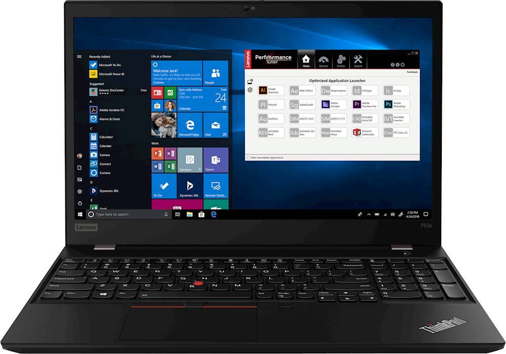 Front. Lenovo - ThinkPad P53s 15.6" Laptop - Intel Core i7 - 16GB Memory - 512GB Solid State Drive - Black.