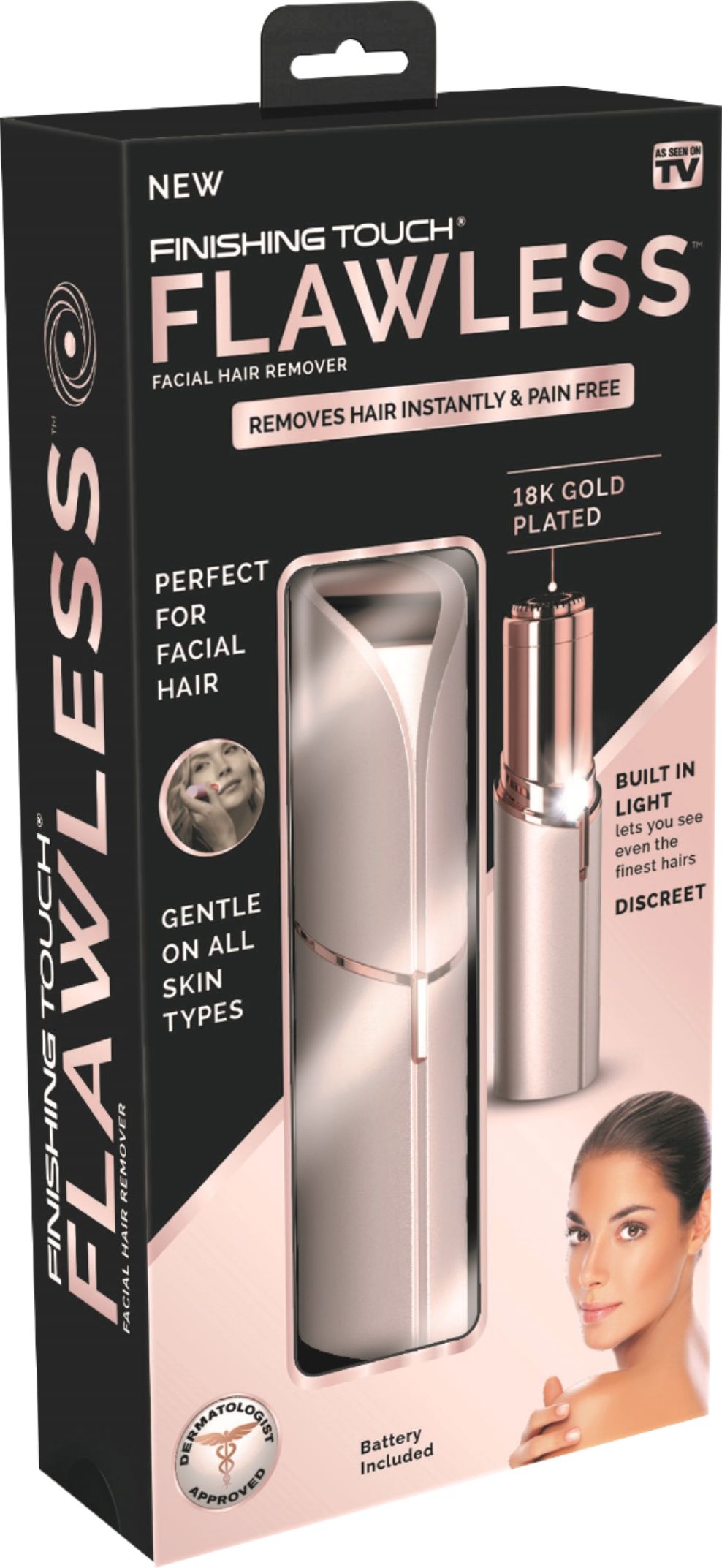 Best Buy: Finishing Touch Flawless Hair Trimmer Blush And Rose Gold ...