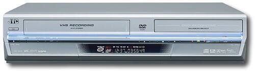 Front Standard. JVC - Progressive-Scan DVD-R/-RW/RAM Recorder/ VCR Combo - Silver.