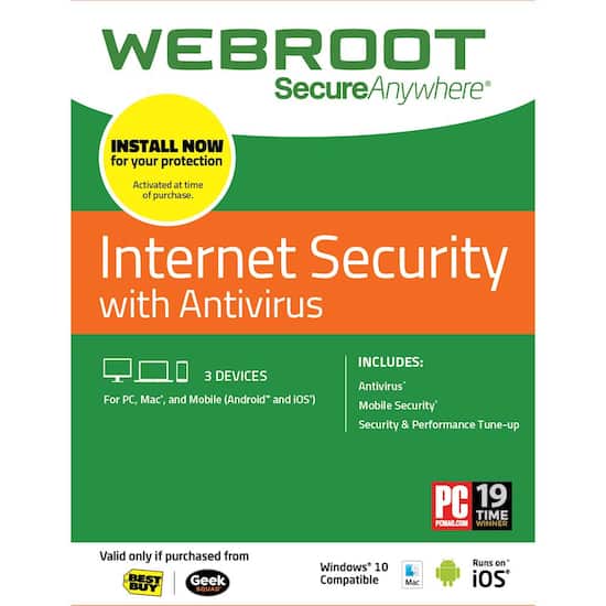Webroot Internet Security + Antivirus 2018 TTS (3 Devices ...