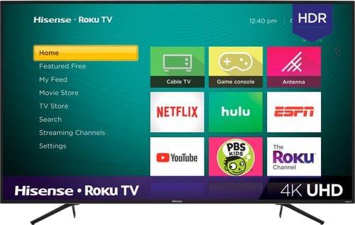 Hisense - 55" Class - LED - R6070E3 Series - 2160p - Smart - 4K UHD TV with HDR - Roku TV - Larger Front