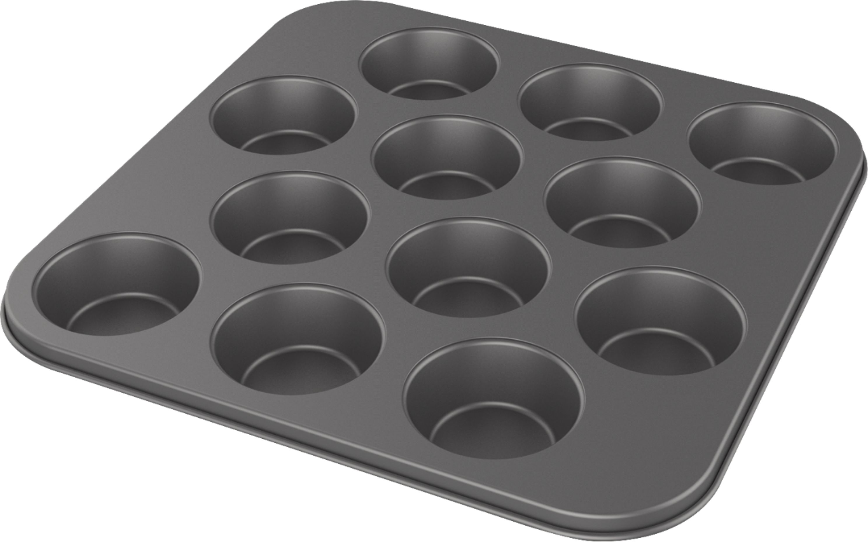 Angle View: 12-Cup Muffin Pan for Ninja Foodi Digital Air Fry Oven - Black