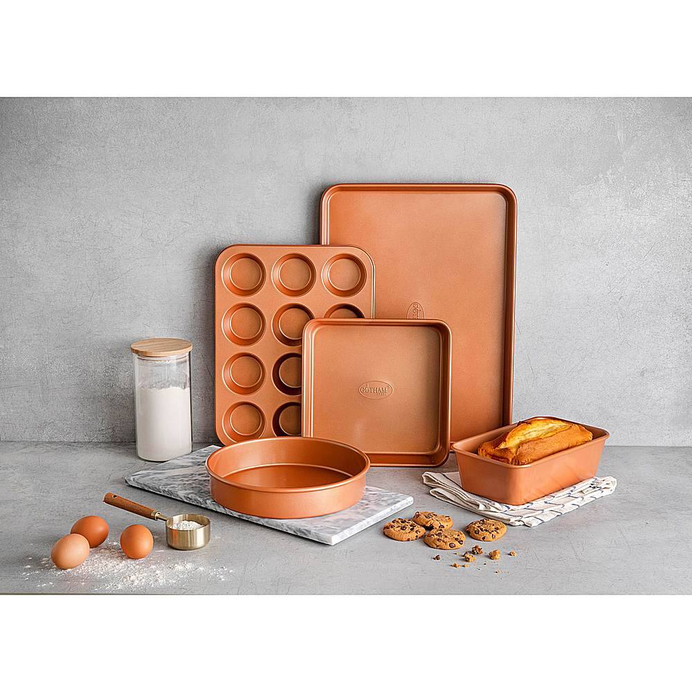 Alt View 12. Gotham Steel - 5-Piece Bakeware Set - Copper.