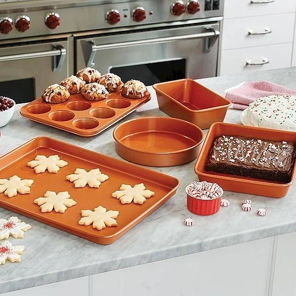 Alt View 13. Gotham Steel - 5-Piece Bakeware Set - Copper.