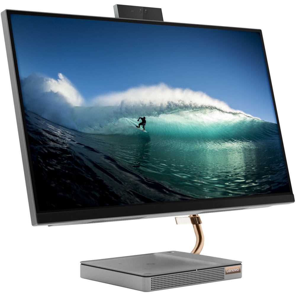 Left View: Lenovo - IdeaCentre A540-27ICB 27" Touch-Screen All-In-One - Intel Core i7 - 16GB Memory - 512GB SSD - Mineral Gray