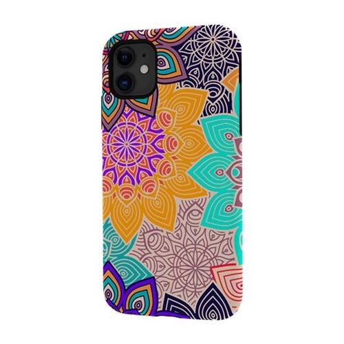 ArtsCase - StrongFit Designers Repeated Tropical Mandalas Case for Apple® iPhone® 11 - Yellow/Purple/Orange/Brown/Blue