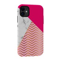 ArtsCase - StrongFit Designers Tough S Curved Lines In Marble And Magenta Case for Apple® iPhone® 11 - Purple/Pink/Gray/Gold - Angle_Zoom