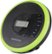 Left Zoom. Memorex - Portable CD Player with Bluetooth - Black With Bright Green Trim.