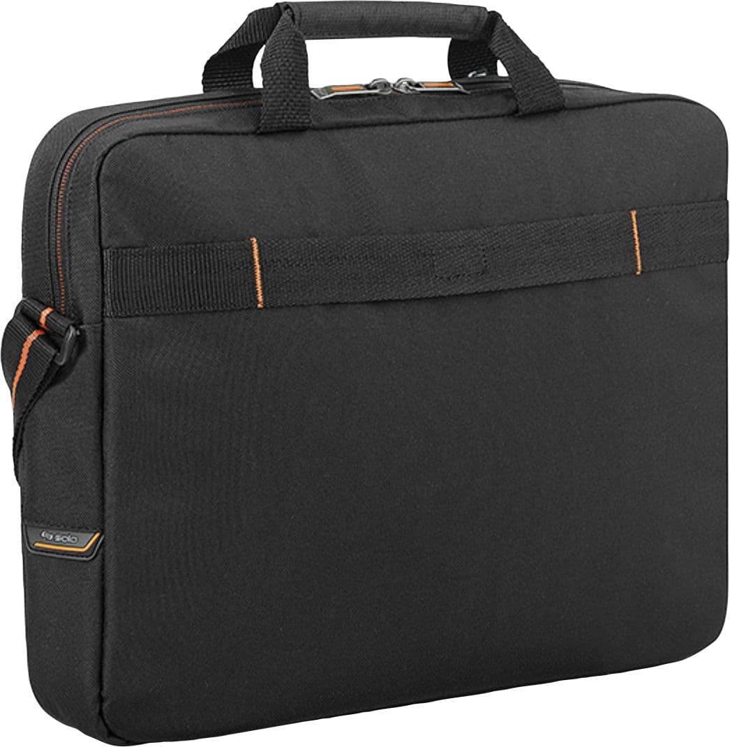 Alt View 11. Solo New York - Ace Slim Briefcase for 13.3" Laptop - Black With Orange Accents.