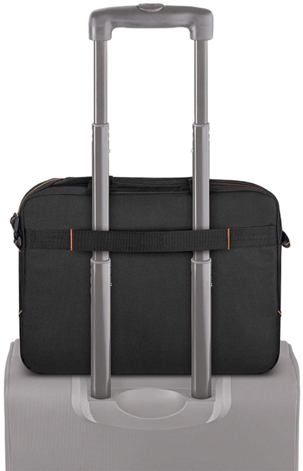 Alt View 12. Solo New York - Ace Slim Briefcase for 13.3" Laptop - Black With Orange Accents.