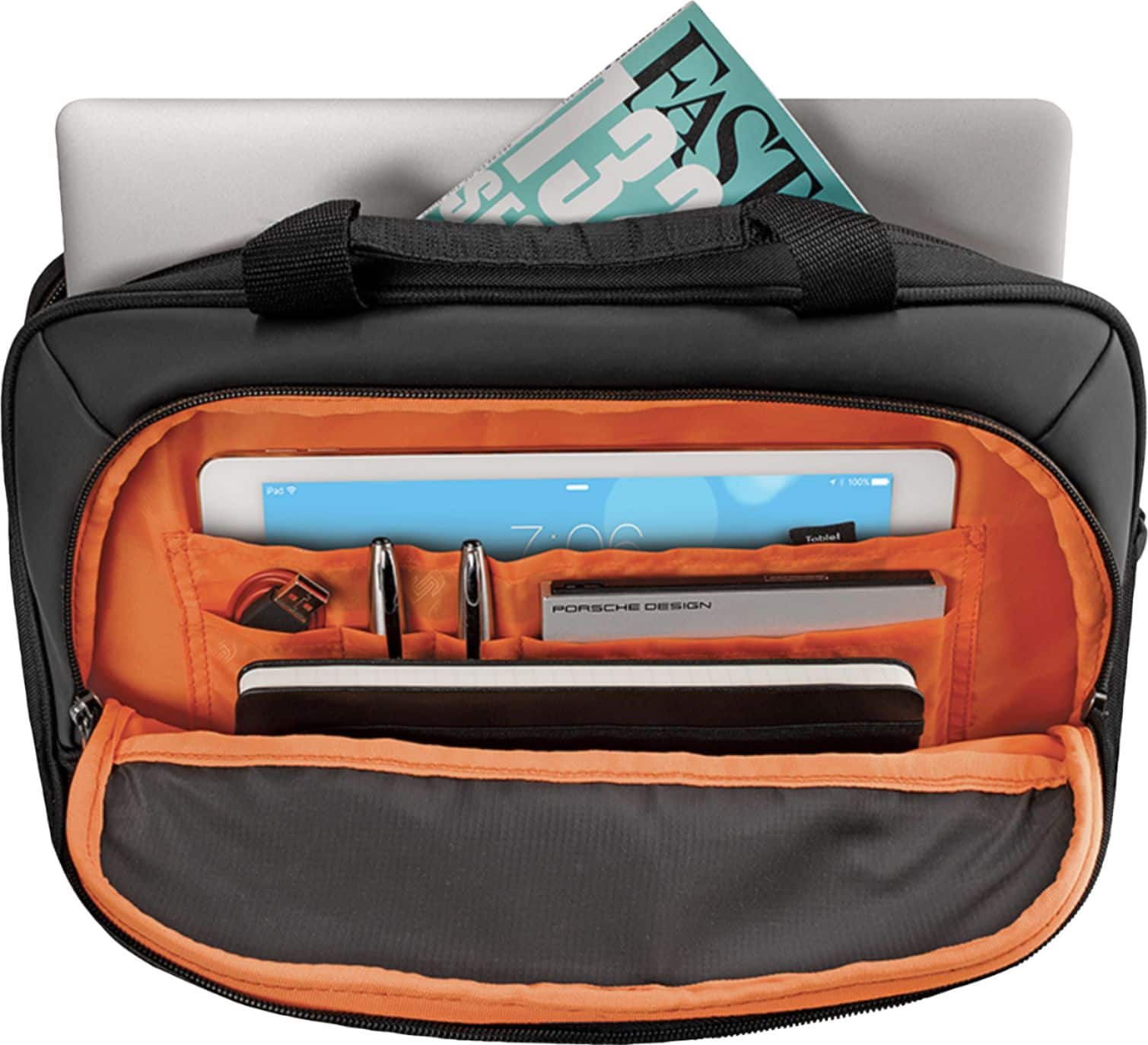 Alt View 13. Solo New York - Ace Slim Briefcase for 13.3" Laptop - Black With Orange Accents.