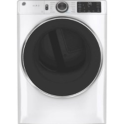 GE - 7.8 Cu. Ft. 12-Cycle Electric Dryer with Steam - White on White - Front_Zoom