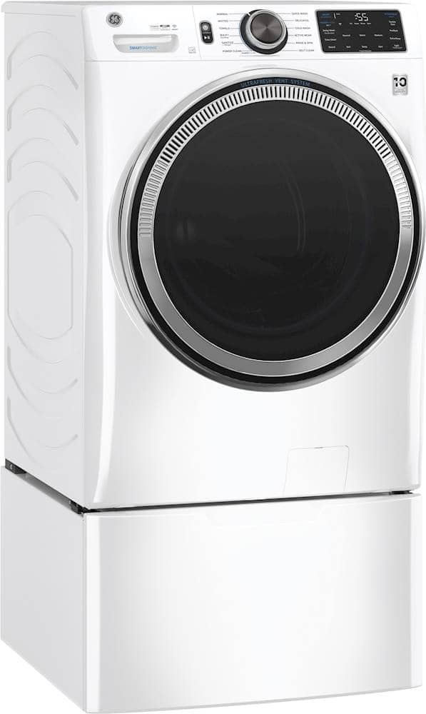 Alt View 15. GE - Washer/Dryer Laundry Pedestal with Storage Drawer - White.