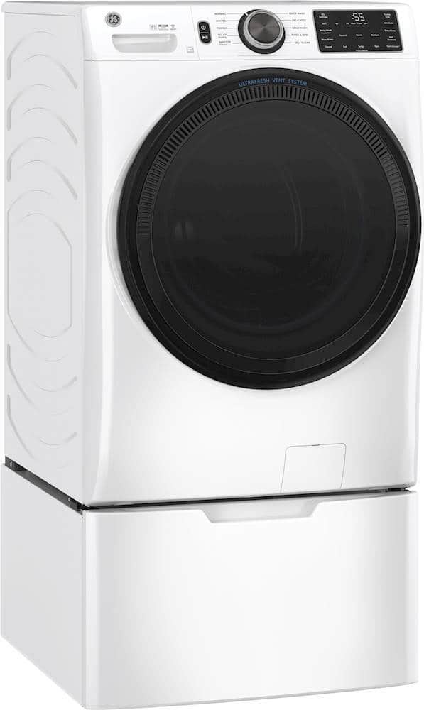 Alt View 16. GE - Washer/Dryer Laundry Pedestal with Storage Drawer - White.