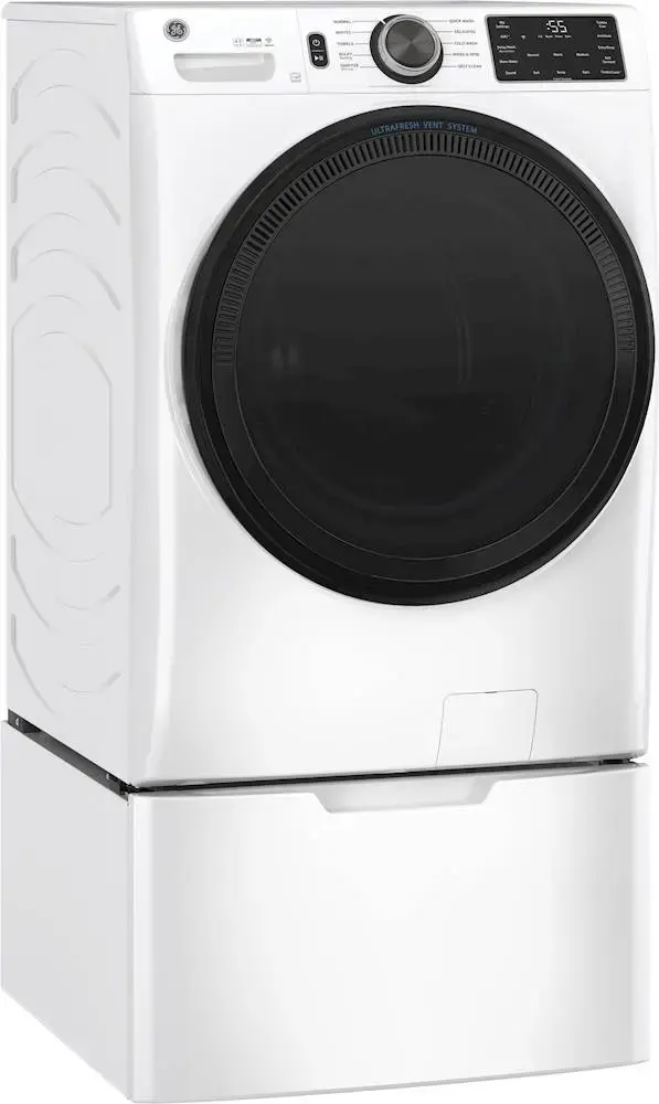 Alt View 16. GE - Washer/Dryer Laundry Pedestal with Storage Drawer - White.