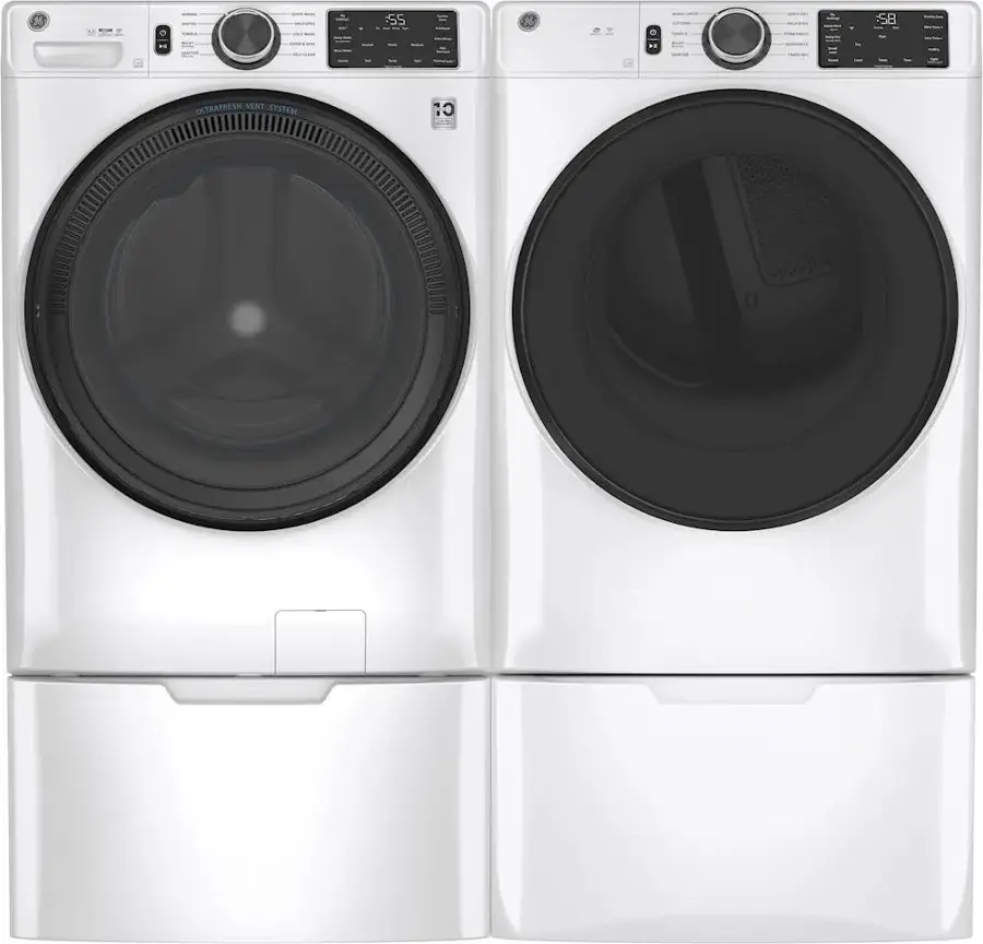 Alt View 20. GE - Washer/Dryer Laundry Pedestal with Storage Drawer - White.