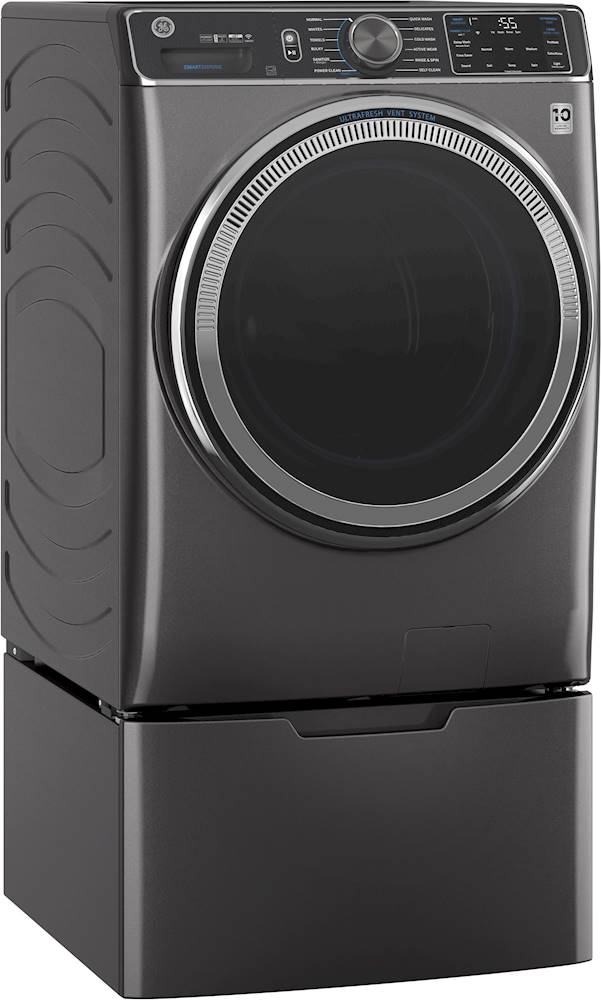 GE Washer/Dryer Laundry Pedestal with Storage Drawer Diamond Gray