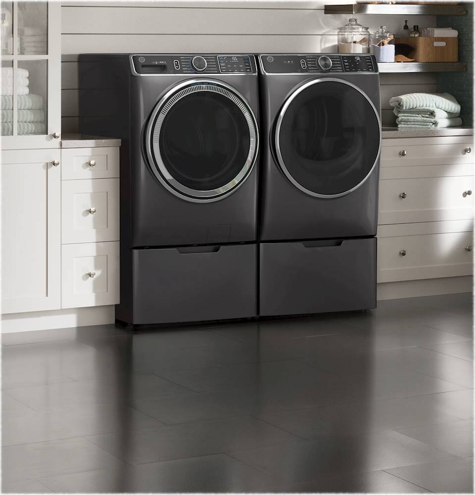 Alt View 19. GE - Washer/Dryer Laundry Pedestal with Storage Drawer - Diamond Gray.