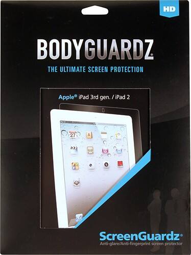 Front Standard. BodyGuardz - HD Screen Protector for Apple® iPad® 2 and iPad (3rd Generation) - Clear.