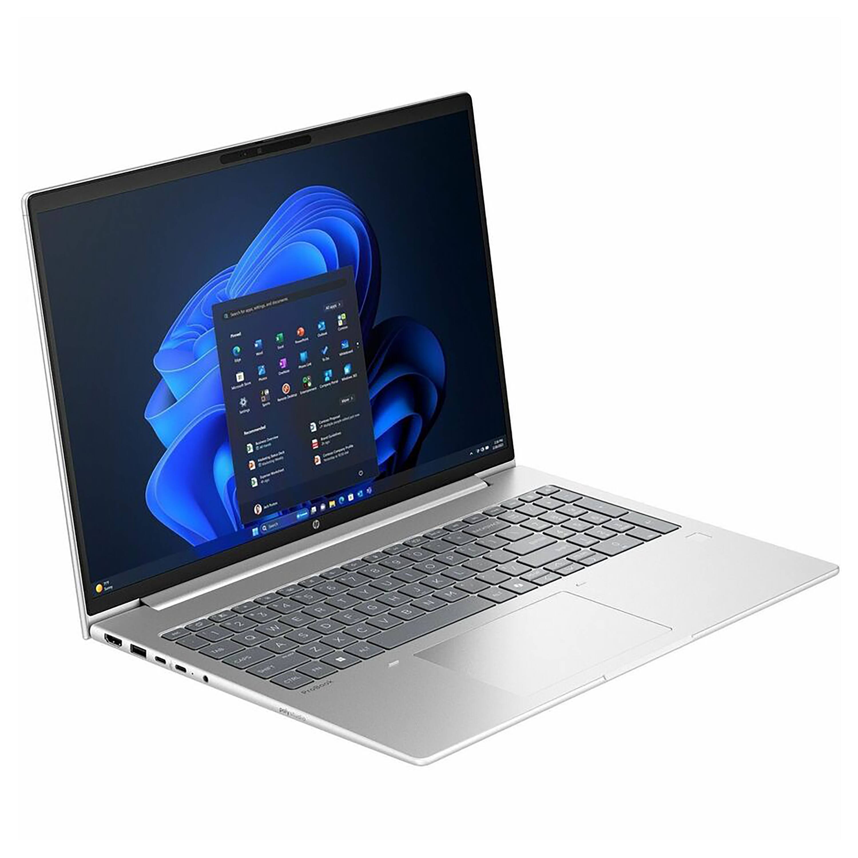 Angle. HP - ProBook 14" Touchscreen Laptop - Intel Core Ultra 7 255U with 16GB Memory - 512GB SSD - Pike Silver.