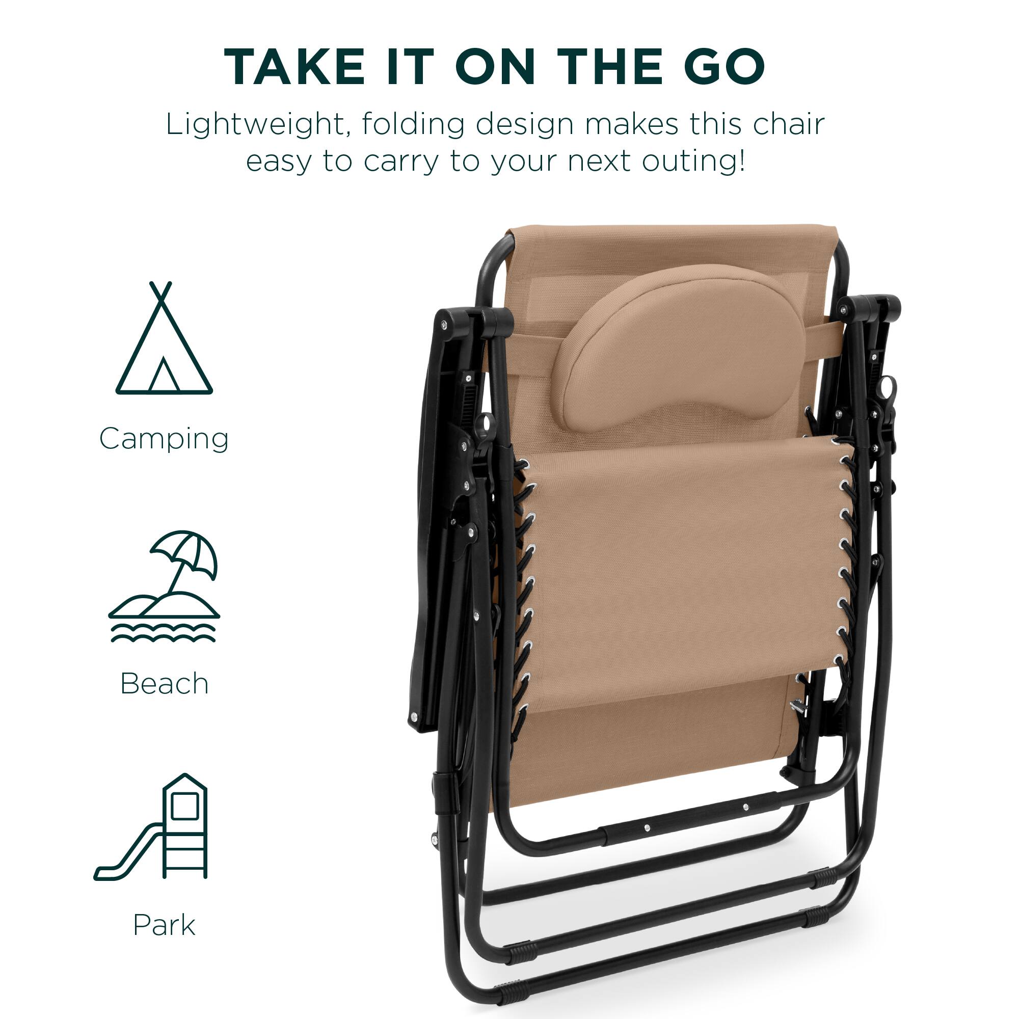 TAKE IT ON THE GO

Lightweight, folding design makes this chair easy to carry to your next outing!

Camping  
Beach  
Park