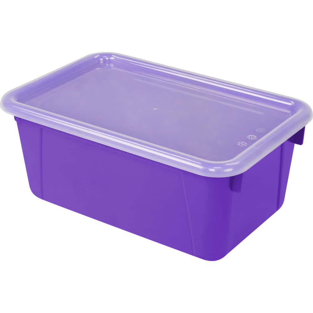 Storex - Small Cubby Bin with Cover, Classroom Purple