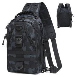 Unique Bargains - Fishing Tackle Backpack for Men Sling or Backpack Style with Rod Holder Waterproof Great for Anglers Boat Fishing - Gray Camouflage