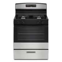 Amana - 5.1 Cu. Ft. Freestanding Gas Range with Bake Assist Temps - Stainless Steel - Front_Zoom